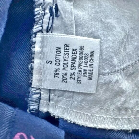 HARPER | 3" Chino Shorts Mid Rise in Navy Blue and Pink Flamingo Print | Small - Picture 5 of 7